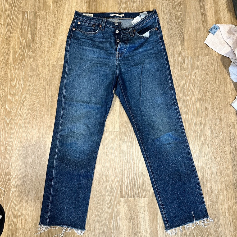 Levi's Dark Blue Wedgie Straight Leg Women's Jeans